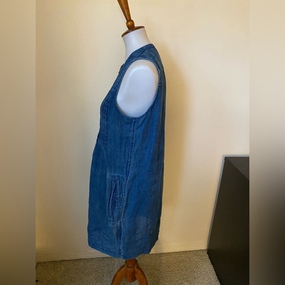 Faherty Women’s Dream Cotton Gauze Isha Dress Blue Size S Mini Sleeveless - Picture 4 of 9